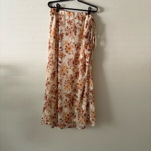 ARULA Cream Wrap Midi Skirt Resort Wear